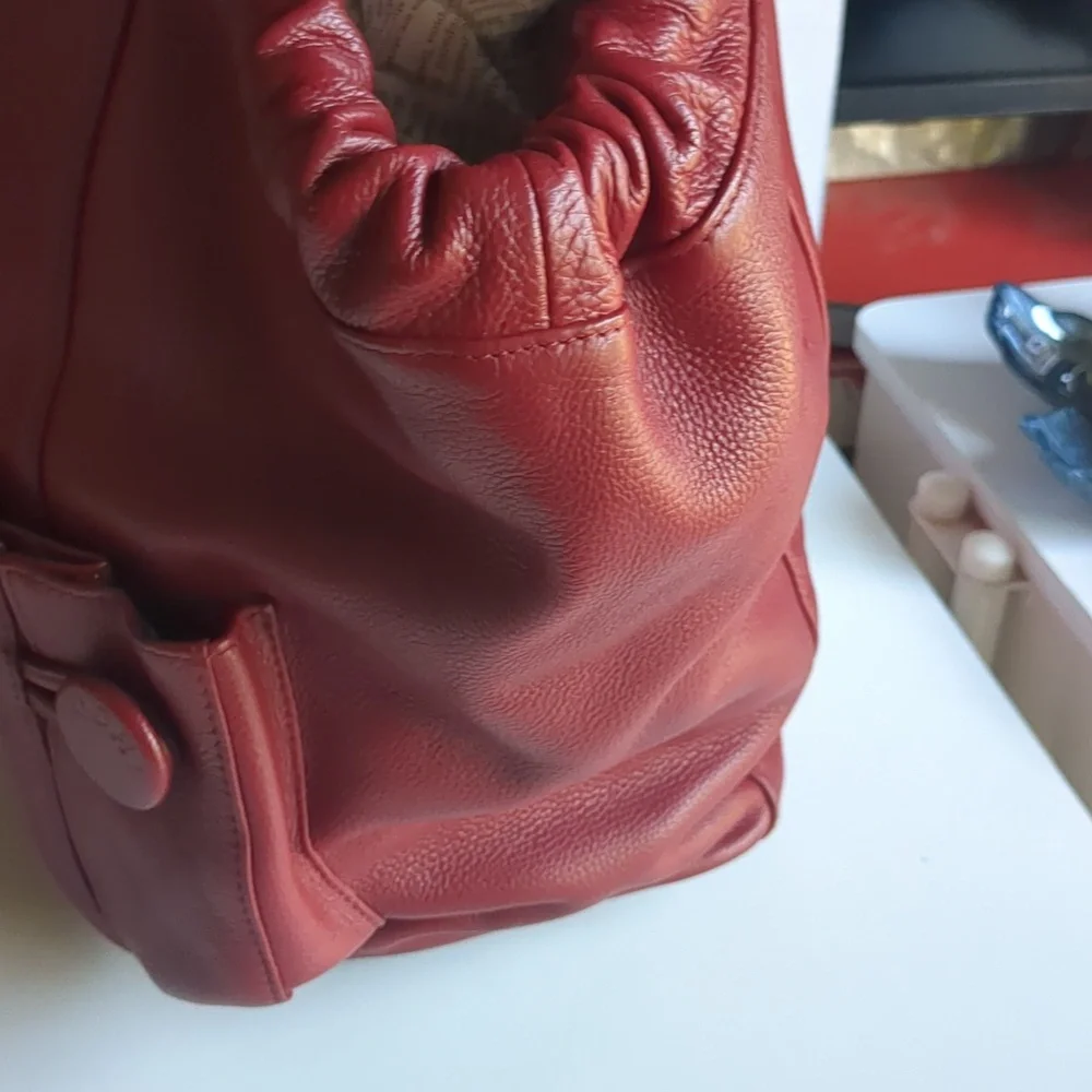 Bodhi Red Leather Satchel Handbag.